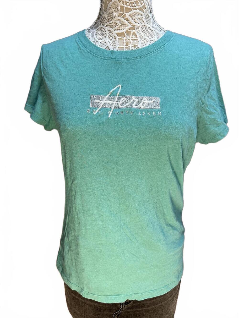 Aeropostale Classic Logo Tee in Soft Teal